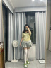 妙奕嘉裙子女裝半身裙短裙a字百褶裙學院風高級感小個子百搭高腰灰色 螺紋蕾絲拼接百褶裙【灰色】 M 【建議90-105斤】 曬單實拍圖