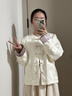 佰藍(lán)嬌新中式國風(fēng)提花外套女2025春秋季新款小個(gè)子甜美洋氣質(zhì)高級(jí)感上衣 米白色 S 曬單實(shí)拍圖