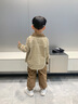 木木屋童裝男童春裝套裝酷帥氣兒童春秋季衣服2025新款襯衫外套男孩三件 咖啡色三件套 110 建議4~5歲【100-110】 曬單實拍圖