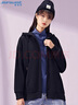真維斯（JEANSWEST）連帽衛衣女秋季拉鏈開(kāi)衫寬松簡(jiǎn)約韓版休閑運動(dòng)外套女黑色2XL 曬單實(shí)拍圖