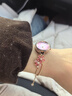 時光一百（TIME100）手表女小眾伸縮鏈高級感手鏈表生日禮物百搭學(xué)生石英表七夕送女友 淺粉色（可愛風(fēng)） 曬單實拍圖