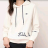 ELLE ACTIVE 經(jīng)典百搭運動(dòng)休閑連帽衛衣女裝春季簡(jiǎn)約字母印花顯瘦套頭衫 白色 L 曬單實(shí)拍圖