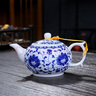 九樓閣景德鎮(zhèn)青花高白釉中彩陶瓷小茶壺 功夫茶具單壺 手抓壺小號帶過濾 纏枝蓮 320ml 泡沫包裝 曬單實(shí)拍圖