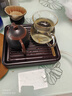小院遇見簡(jiǎn)約實(shí)木小號(hào)家用干泡臺(tái)小型排水式壺承單層正方形托盤電木 科技木四方小盤 曬單實(shí)拍圖