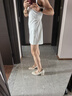 悅步網(wǎng)球連衣裙女裝小V領(lǐng)夏季修身速干衣羽毛球服高爾夫百褶運(yùn)動(dòng)短裙 白色 M 【建議體重95-105斤】 曬單實(shí)拍圖