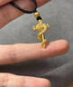蒂蔻足金999權杖蛇黃金吊墜古法金生肖蛇年本命年項鏈生日禮物 金重7.9g多退少補 曬單實(shí)拍圖