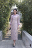 逸紅顔（E.Beauty）夢(mèng)予2025年春裝新品新中式改良旗袍手工真絲宋錦寬松旗袍女 丁香紫 M 曬單實(shí)拍圖