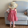 優(yōu)奇女童連衣裙2025新款夏裝寶寶吊帶裙嬰兒無袖哈衣夏季女寶寶裙子 紅色 80cm 曬單實(shí)拍圖