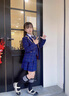 DOMIAMIAKIDS校服小學(xué)生幼兒園班服一年級男女款英倫學(xué)院風(fēng)兒童小西裝套裝 女童藏青格7件套 150 （身高150-160/體重78-88斤） 曬單實(shí)拍圖