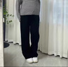 皓娥 孕婦闊腿褲子春秋季 外穿衣服孕媽裝小個子運動褲哺乳期產(chǎn)婦長褲 孕婦褲-黑色四季款（115-135斤） 曬單實拍圖