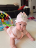 圖涂丫嬰兒帽子春秋款新生兒胎帽0-6個(gè)月女寶寶護鹵門(mén)帽初生幼兒公主帽 小草莓-嬰兒粉 S碼：帽圍32-40cm，建議0-3個(gè)月 曬單實(shí)拍圖