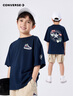 Converse匡威兒童裝男童短袖t恤新款夏季女童中大童冰絲涼感透氣潮流半袖T 藏青藍 160 /76 【建議身高152-158cm】 曬單實(shí)拍圖