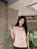 LAGOGO可愛(ài)斑點(diǎn)狗粉色T恤女拉谷谷2025年夏季新款撞色圓領(lǐng)短袖 粉紅色 M 曬單實(shí)拍圖