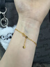周大生 CHOW TAI SENG黃金手鏈足金飾品金手鏈女蝴蝶雙層金珠手鏈送老婆女朋友生日禮物 足金約：2-2.05g【經(jīng)典禮盒】 曬單實拍圖