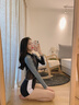 熱浪連體泳衣女防曬保守遮肚顯瘦修身長(zhǎng)袖游泳館游泳衣 3XL  黑灰色 曬單實(shí)拍圖