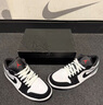 耐克男鞋AIR JORDAN 1 AJ1黑白銀灰低幫板鞋籃球鞋 HF3148-106 40 曬單實(shí)拍圖