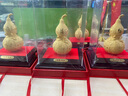 莫尼森（MOREISAN）絨沙金葫蘆擺件工藝品送老人長(cháng)輩60 70 八十大壽祝壽生日禮物禮品 福壽雙全葫蘆中號長(cháng)18寬18高26.5 曬單實(shí)拍圖