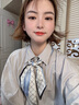 啄木鳥(niǎo)絲巾女2024新款小長(zhǎng)條百搭春秋夏季細(xì)窄搭配襯衫襯衣系脖圍巾領(lǐng)巾 菱形小方塊-黑色邊 曬單實(shí)拍圖