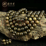 原木匠金絲楠木手串【推薦】陰沉木念珠手串 烏木佛珠手鏈108顆 6mm*108顆(女生尺寸)貓眼綠料 曬單實拍圖