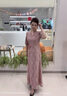 紫魅俏春夏季新款婚禮媽媽裝連衣裙宴會(huì)高端禮服喜婆婆裝高貴中老年女裝 香檳粉 2XL (建議120-130斤) 曬單實(shí)拍圖