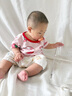 貝樂咿嬰兒褲子夏季薄款男女寶寶外穿短褲休閑松緊腰大pp褲夏沙灘褲冰絲 6887-花草小熊 80 （9-12個月18-22斤） 曬單實拍圖