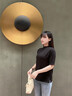 NY-RCE半高領(lǐng)冰絲五分袖針織衫夏季2025新款女裝寬松氣質(zhì)中袖T恤上衣薄 灰藍(lán)色 XL 建議120-130斤 曬單實拍圖