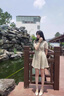 FSHE150小個(gè)子文藝風(fēng)連衣裙女夏季新中式國(guó)風(fēng)短裙子學(xué)生旗袍a字裙收腰 綠色 L 建議【105-120斤】 曬單實(shí)拍圖