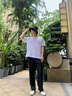 蔚翔（WEI XIANG）冰絲褲子男夏季薄款寬松直筒速干休閑褲涼感透氣男士運動(dòng)闊腿長(cháng)褲 (兩件裝)黑色+深灰色 XL (建議體重130-140斤) 曬單實(shí)拍圖