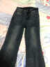 乖甜星梨形身材復古微喇牛仔褲女秋季大碼胖mm彈力高腰顯瘦馬蹄褲子女 復古藍【長(cháng)褲】 L 曬單實(shí)拍圖