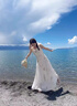 清池影（QINGCHIYING）新中式森系復古水墨吊帶連衣裙女夏季新款拼接收腰大裙擺A字長(cháng)裙 水墨畫(huà)吊帶連衣裙【高品質(zhì)】 M 【建議90-105斤穿】 曬單實(shí)拍圖