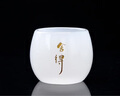 唐豐（TANGFENG）刻字白玉琉璃杯主人杯單個(gè)功夫小茶杯個(gè)人專(zhuān)用玉瓷品茗杯茶盞 白玉龍膽杯(舍得) 曬單實(shí)拍圖