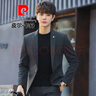 皮爾卡丹（pierre cardin）休閑西服男士2026春秋季新款千鳥(niǎo)格子修身小西裝男帥氣單件外套男 深灰色單西 3XL 曬單實(shí)拍圖