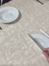 同依麻紋皮革桌布餐桌墊高級感防水防油防燙免洗桌面保護墊茶幾墊定制 麻布紋—米染【防水防油防燙】 定制尺寸聯(lián)系客服改價(jià) 曬單實(shí)拍圖