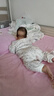 哈尼天空嬰兒夾棉連體衣新生兒秋冬外出連身衣寶寶薄棉衣服爬服 花園粉 80cm 曬單實(shí)拍圖