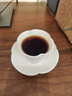 恒福古玉瓷茶杯組帶底座杯托陶瓷功夫茶具主人杯白瓷品茗杯家用喝茶杯 古玉瓷蓮花杯組60ml 曬單實(shí)拍圖