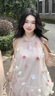 曦牧遙2025春夏季新款仙氣立體花朵甜美網(wǎng)紗溫柔風(fēng)長款掛脖背心連衣裙 粉色長裙原版質(zhì)量 M 100到110斤左右 曬單實拍圖