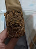 鵬境加厚加長帆布情人節(jié)皮帶戶外戰(zhàn)術(shù)龍頭龍年時尚褲腰帶節(jié)日禮物軍訓(xùn) 金色龍頭【卡其色125*3.4cm】 曬單實拍圖
