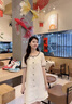 clotho Rennie品牌女裝小香風連衣裙女2025夏季新款小個子休閑減齡遮肉顯瘦裙子 米白撞黑色 M 100-115斤 曬單實拍圖