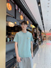 名創(chuàng)優(yōu)品（MINISO）短袖男冰絲夏季男童高級感降溫休閑寬松半袖高中學(xué)生痞帥百搭T恤 水綠色(清新折簽胸標(biāo)) L 175(30天質(zhì)量問題全額退) 曬單實(shí)拍圖