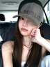 斐月伽美式復古水洗做舊字母棒球帽女寬帽檐大頭圍顯臉小軟頂鴨舌帽子男 深灰色-大頭圍帽子 曬單實拍圖