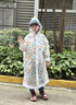 甜甜仔兒童雨衣小學生中大童帶書包位上學雨披 波點藝術(shù) 3XL 曬單實拍圖