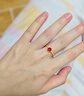 周六福七夕禮物  黃金戒指女款5G足金紅琺瑯經(jīng)典百搭指環(huán)送女友 計價T 11號-2.65g 曬單實拍圖