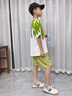 卡兔藍貓男童夏裝短袖套裝2025新款運動中大兒童夏季洋氣男孩夏款時髦潮牌 綠色 160 曬單實拍圖