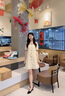 clotho Rennie品牌女裝小香風連衣裙女2025夏季新款小個子休閑減齡遮肉顯瘦裙子 米白撞黑色 M 100-115斤 曬單實拍圖
