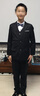 蘿卜唄唄（LUOBOBEIBEI）兒童西裝秋冬男童西服中小童禮服套裝鋼琴表演服 黑色五件套 170 曬單實(shí)拍圖