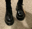 馬丁（DR.MARTENS）Audrick 3i Shoe早秋舒適軟皮增高厚底皮鞋單鞋 黑色 37 曬單實(shí)拍圖