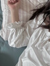 塵熙（ChelnlSeey）宮廷風(fēng)睡裙女長(zhǎng)袖法式大碼棉公主春秋性感復(fù)古睡衣 白色 S 曬單實(shí)拍圖