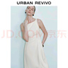 UR2025春季新款女裝法式氣質(zhì)通勤一字領(lǐng)無袖連衣裙UWM750004 米白 XL 曬單實拍圖