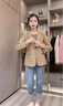 愛(ài)麥依夏裝外套氣質(zhì)感2025新款女士小西裝復古氣質(zhì)外套西服小個(gè)子 卡其色 L (建議95-105斤) 曬單實(shí)拍圖