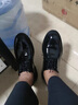 KLWP品牌輕奢男鞋高檔皮鞋男士漆皮亮面英倫商務(wù)正裝鞋男時(shí)尚型男婚鞋 黑色 38 曬單實(shí)拍圖